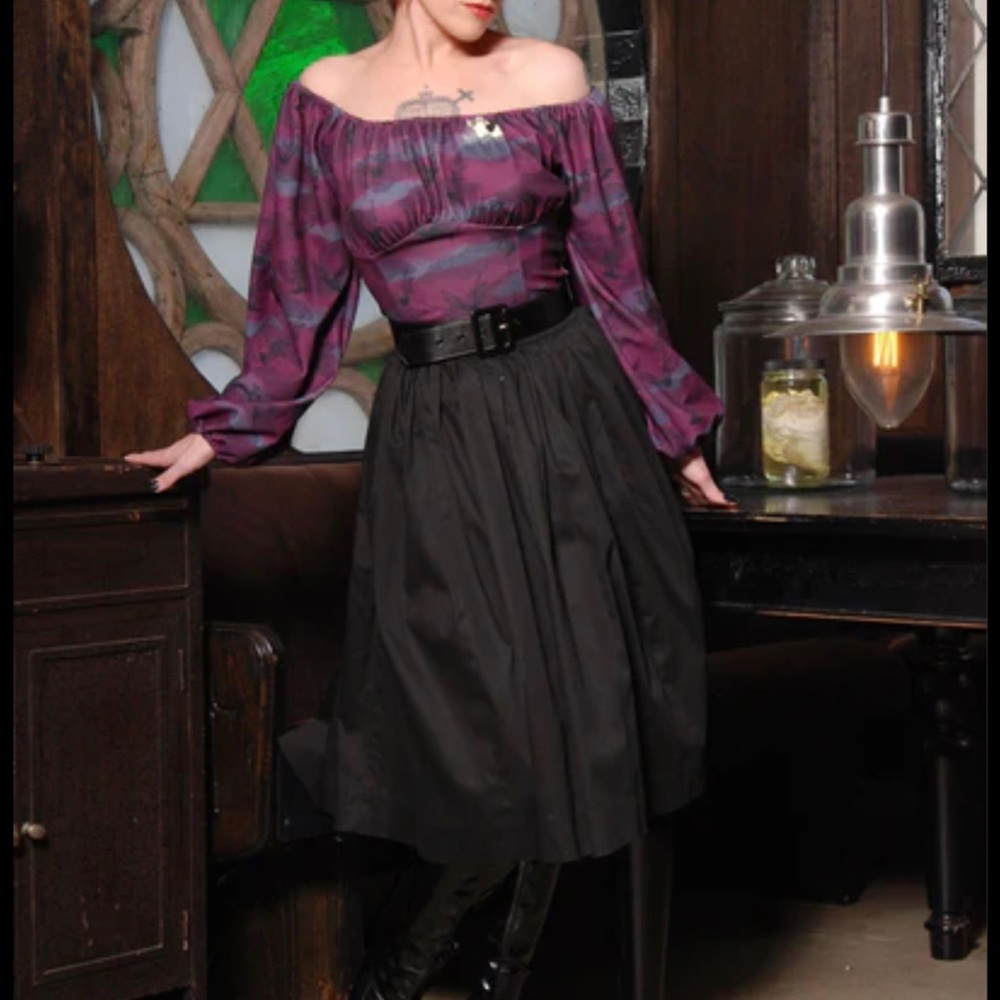 Pinup Couture 2X black Bella swing skirt EUC